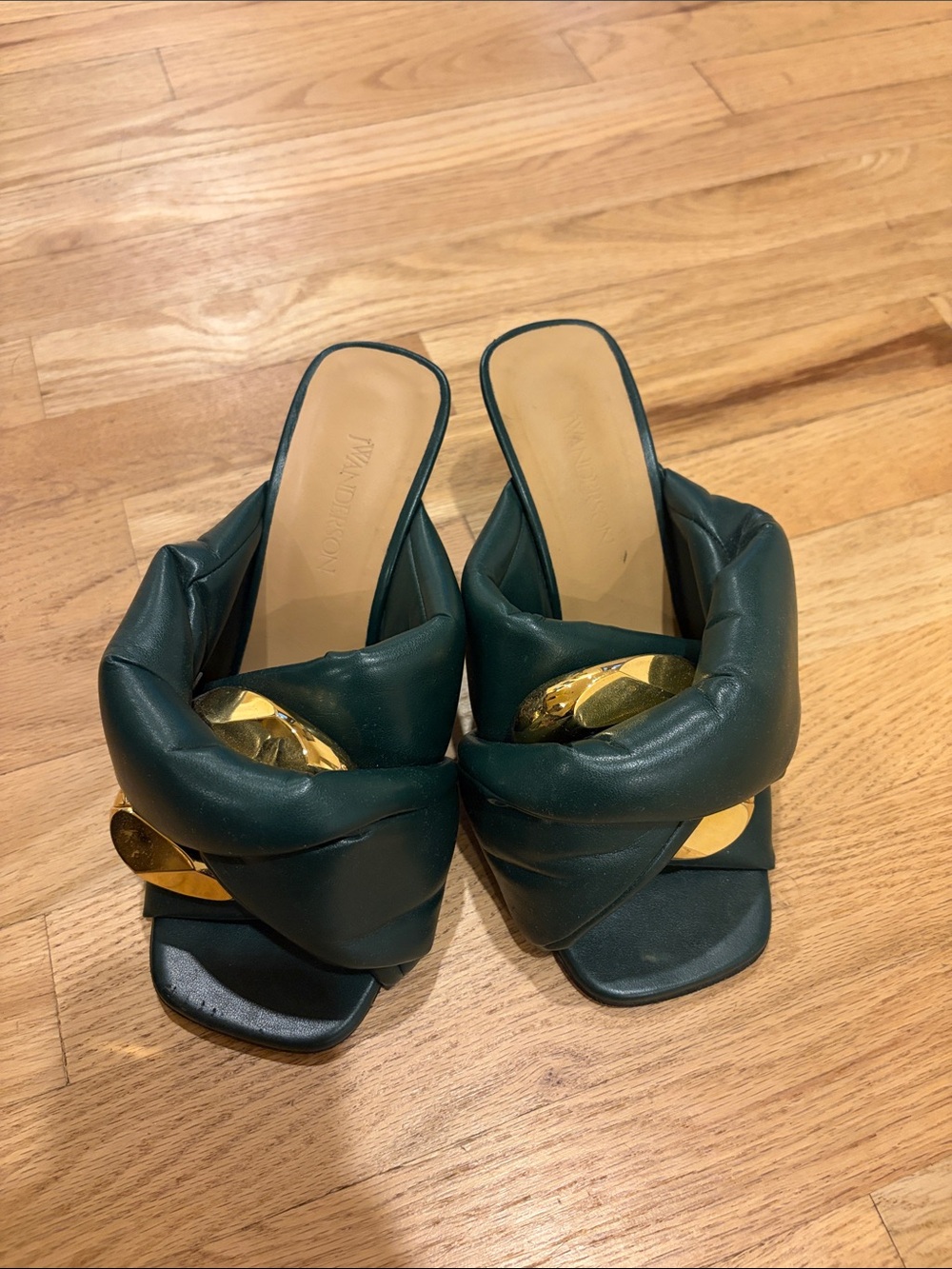 JW Anderson Women’s Chain Twist Leather Mules